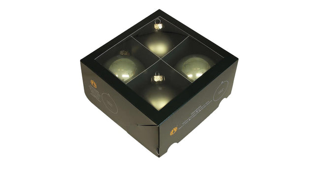 W b. 4 glassballs cap granite green 100 mm