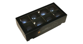 W b. 8 glassballs cap night blue 80 mm
