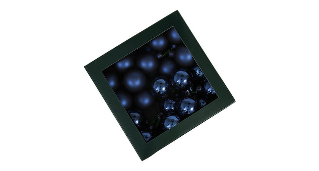 W b. 36 glassballs wire night blue 40 mm