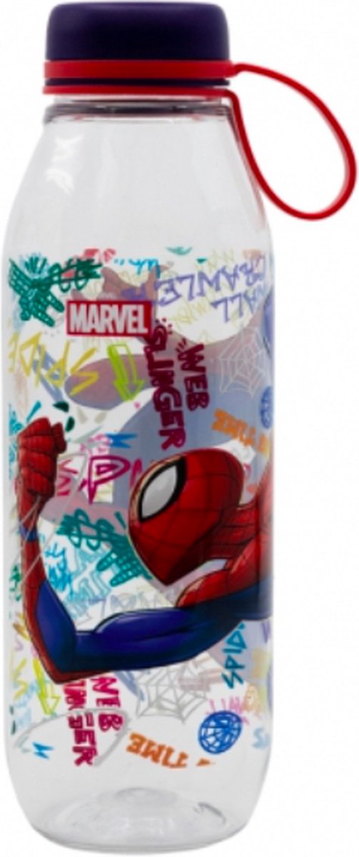 Star spiderman tritan drinkfles graffiti 22 cm hoog - 650 ml