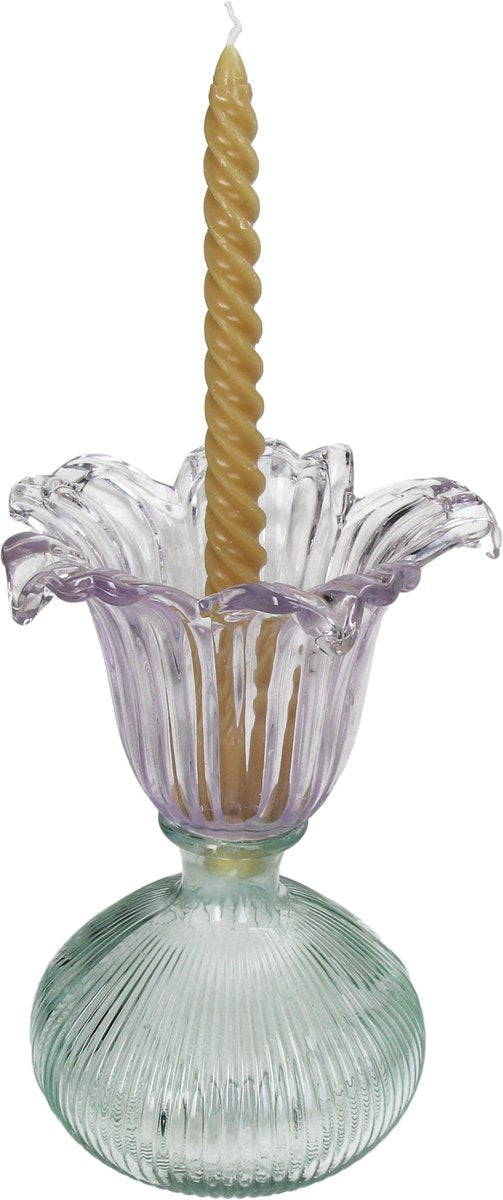 Hd collection kandelaar glas multi 16x16x23cm