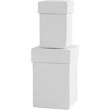 Creativ Company quadratische Boxen, H: 7+9 cm, Maße 4,5+6 cm, weiß, 2 Stück 1 Set