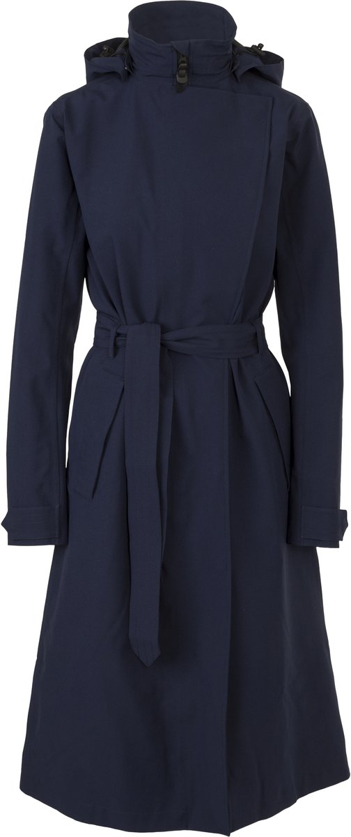 Agu trench coat long urban outdoor - dames regenjas - blauw - maat m