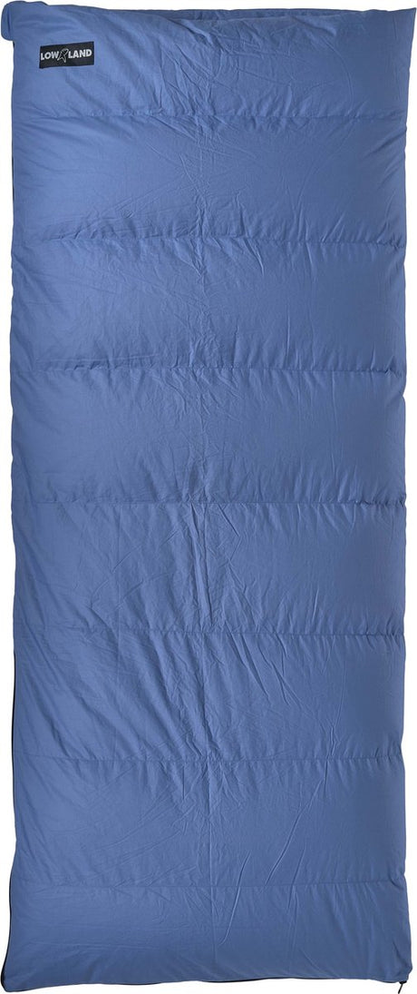 Lowland outdoor donzen slaapzak - junior - 160 x 70 cm - blauw - dons - katoen