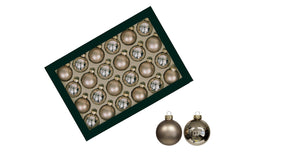 W b. 48 glassballs cap hazel 40 mm