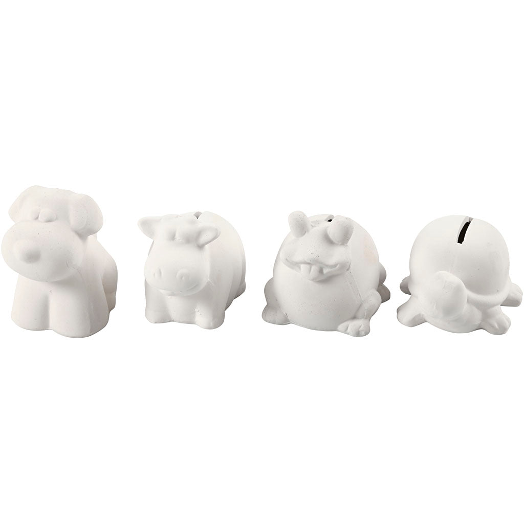 Kreativunternehmen https: www.cchobby.nl Tierspardose-h-7-10-cm-weiß-4-teilig-1-box