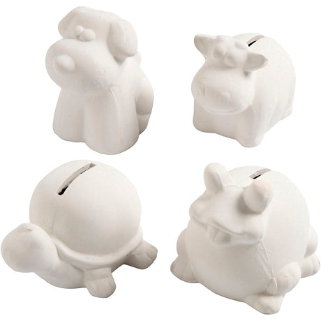 Kreativunternehmen https: www.cchobby.nl Tierspardose-h-7-10-cm-weiß-4-teilig-1-box