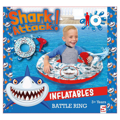 Sambro Shark Attack Battle Ring Schwimmband mit Wasserpistole 85 cm