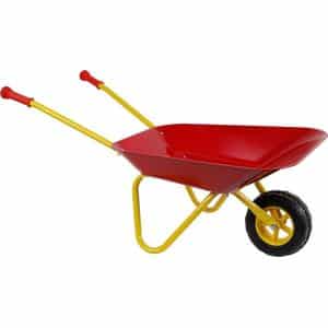 Verspielte Metallschubkarre rot