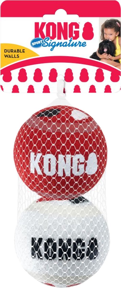 Kong Signature Spielbälle M – fester als Tennisbälle – nicht scheuerndes Material – Spielball für Hunde – 3 Stück