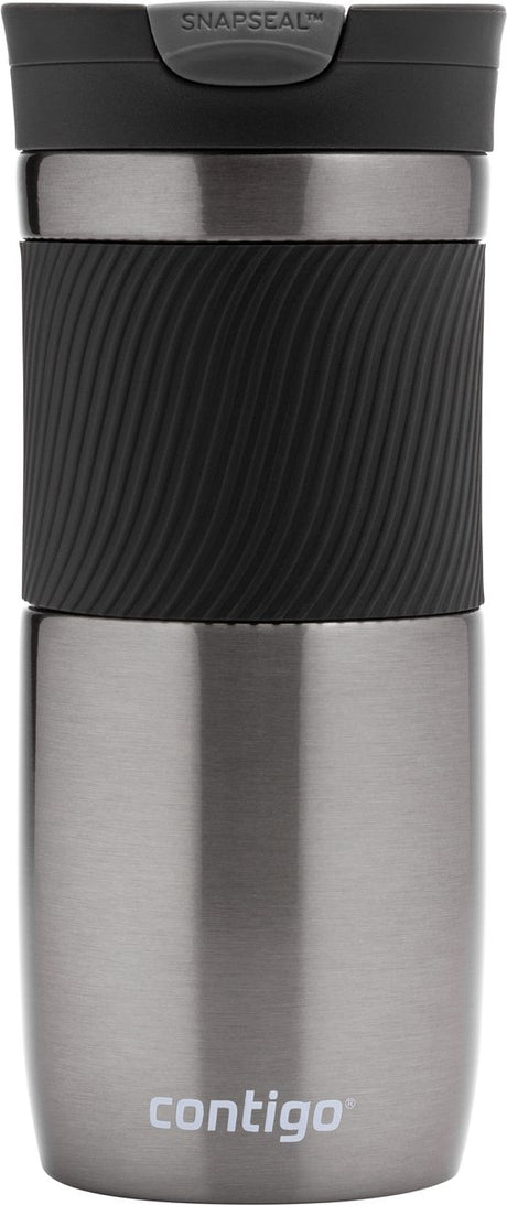 Contigo Byron Snapseal Thermosbecher – Gunmetal – Edelstahl-Isolierbecher, Kaffeebecher-to-go, auslaufsicher, hält bis zu 7 Stunden warm, spülmaschinenfest, BPA-freier Deckel, 470 ml