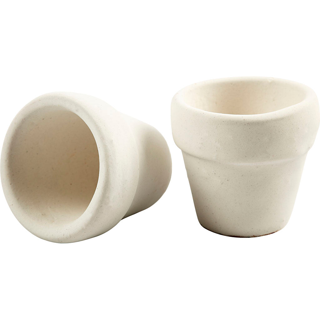 Creativ Company Blumentopf, H: 4,6 cm, T 5,2 cm, weiß, 48 Stück 1 Karton