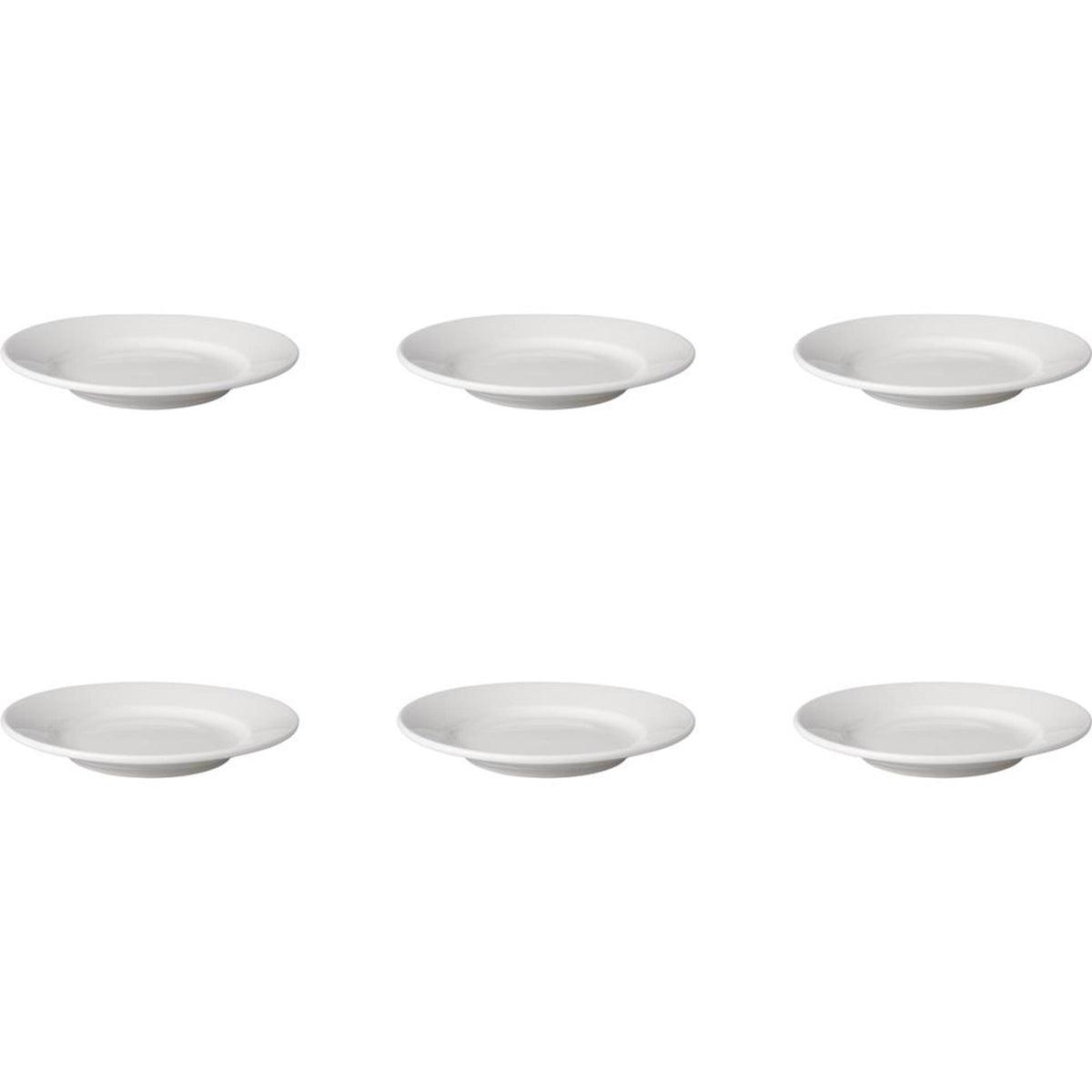 Mammoet Teller breiter Rand Budgetline Porzellan weiß 18 cm Set mit 6 Stück