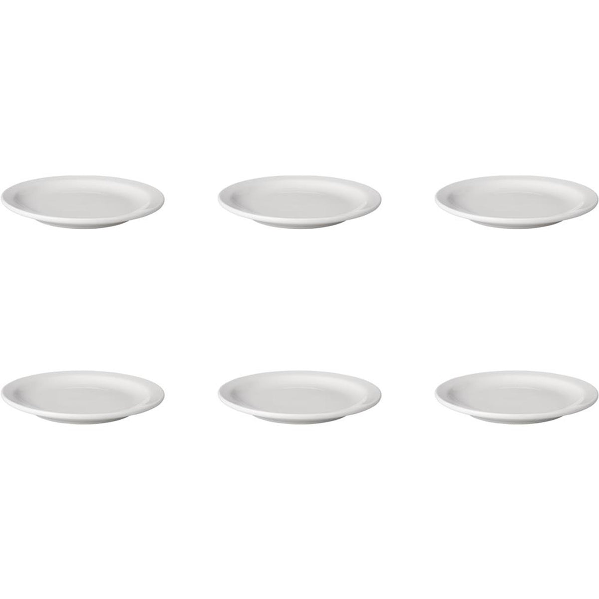 Mammut-Kuchenteller Budgetline schmaler Rand aus Porzellan 16 cm, 6er-Set