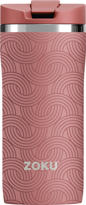 Zoku Thermosbecher, 355 ml, Edelstahl Polypropylen, BPA-frei, rosa mit Aufdruck -