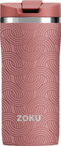 Zoku Thermosbecher, 355 ml, Edelstahl Polypropylen, BPA-frei, rosa mit Aufdruck -