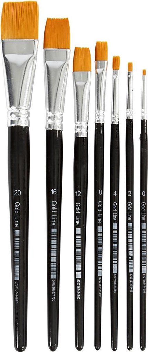 Kreativunternehmen http: www.cchobby.nl gold-line-penselen-size-0-2-4-8-12-16-20-l-16-5-21-cm-b-1-7-mm-flat-7-piece-1-box