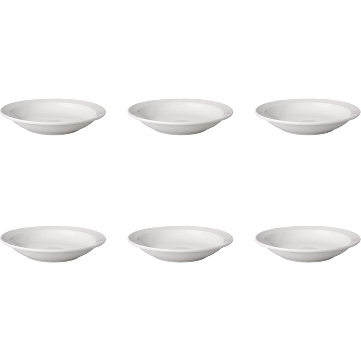 Mammutteller tief Budgetline 21,5 cm schmaler Rand Porzellan weiß (6er-Set)