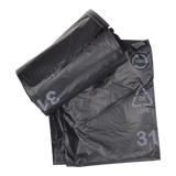 1054872 - afvalzak 60l, zwart ldpe 20 st per rol | 15 stuks