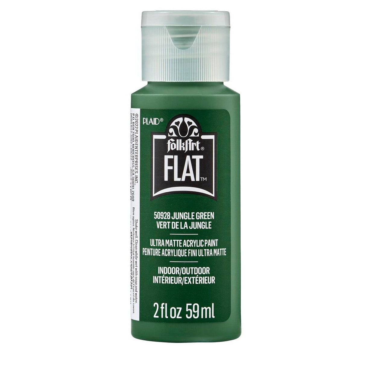 Folkart • Flache, ultramatte Acrylfarbe, Dschungelgrün, 59 ml