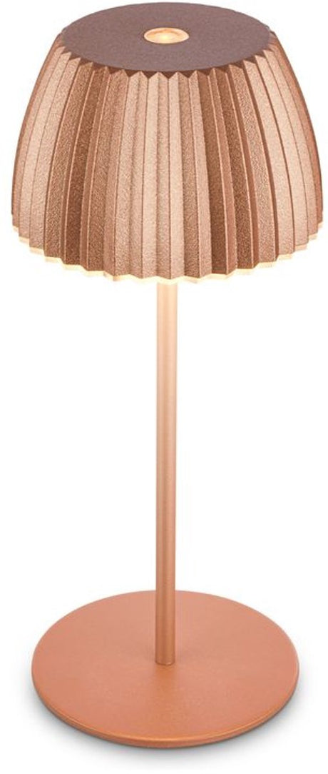 B.k.licht briloner champ mini - rechargeable mini table lamp - cordless lamp - touch dimmable - for indoors and outdoors - german design award winner 2025 - copper - ø8.5 x 20cm