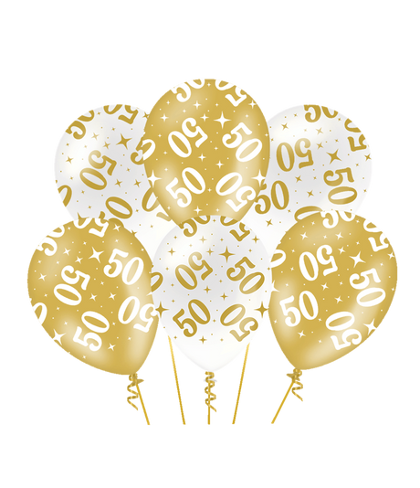 Paperdreams fancy party ballonnen - 50 - pak a 6 stuks latex geschikt voor helium