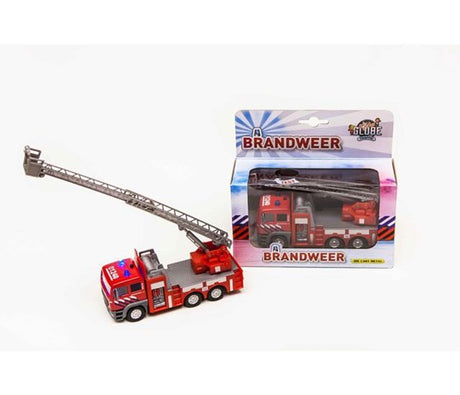 Kinderglobus Feuerwehr-Leiterwagen aus Druckguss (NL), 16 cm