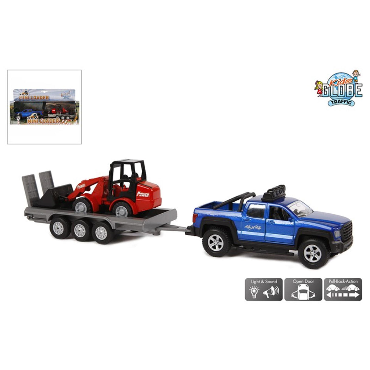 Kinderglobus, Geländewagen mit Anhänger und Schaufel, 30 cm