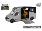 Kinderglobus Pferdetransporter aus Druckguss mit Licht und Ton, grau