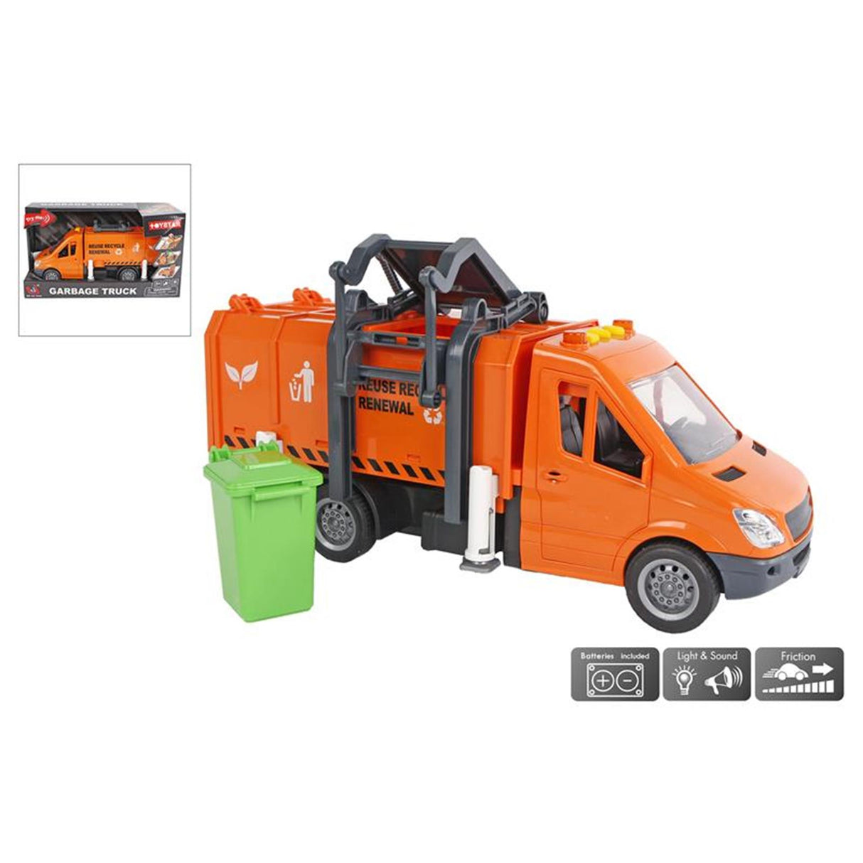 Toy Star Müllwagen Reibung Licht Sound 27,5 cm