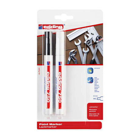 Quantore Filzstift edding Lackmarker weiß und schwarz