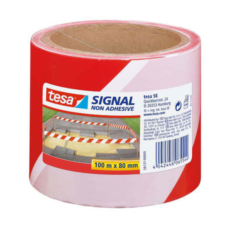 Absperrband Tesa 58137-00000 rot, weiß