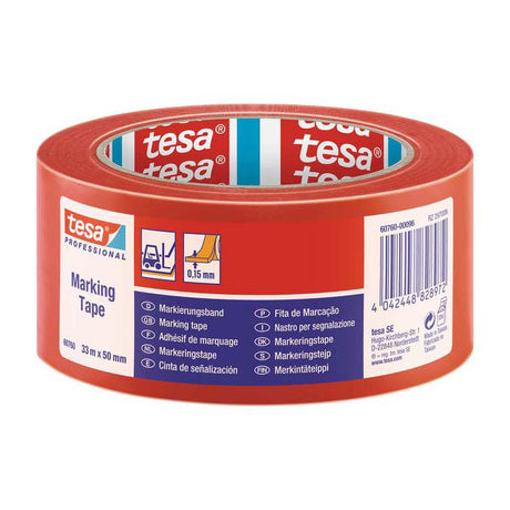 Tesa Flex-Serie – PVC-Warnband – 33 m x 50 mm – rot