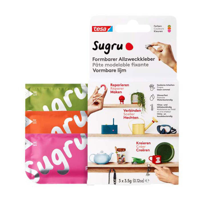 Quantore knetbarer Hobbykleber, 3 Stk.