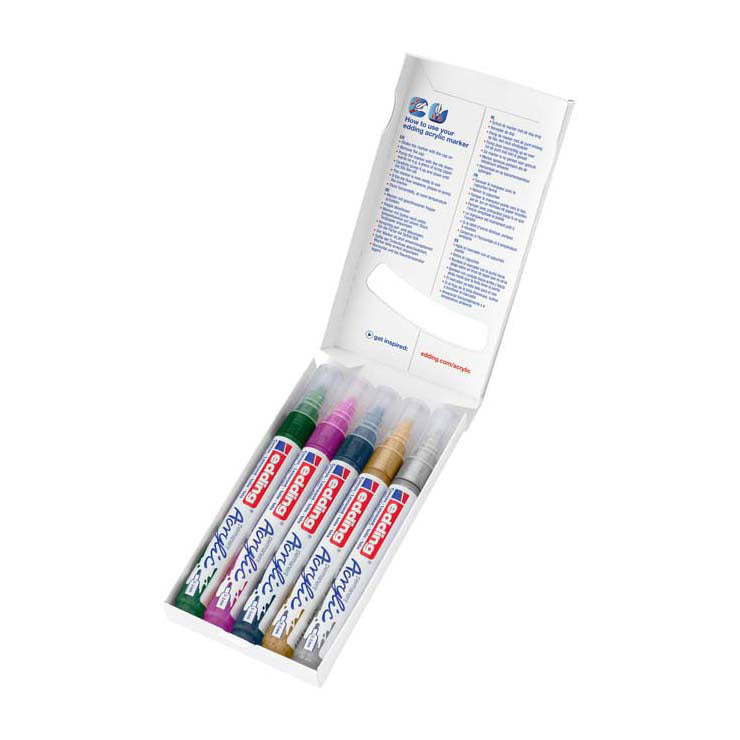 Quantore Acrylmarker edding metallic, 5 Stk.