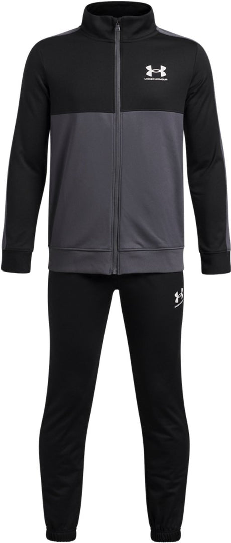 Under Armour UA Rival CB Knit Track Suit-BLK Jungen-Trainingsanzug – Schwarz – Castle Rock – Weiß
