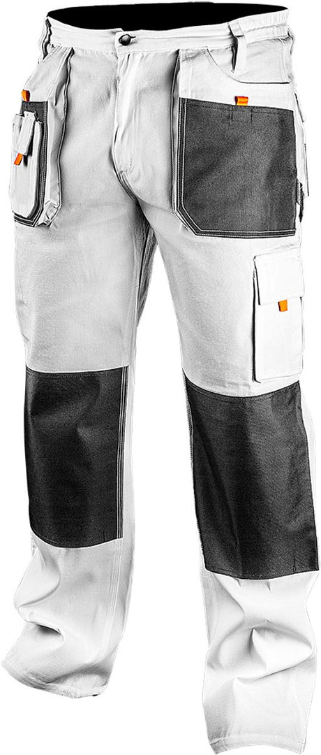Neo Tools Maler-Arbeitshose, Weiß, XL, 56, Oxford-Schutz, 35 % Baumwolle, 65 % Polyester, 267 g/m², CE-EN340