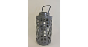 Solar lantaarn metaal grijs d14xh28cm