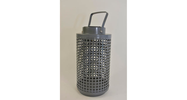 Solar lantaarn metaal grijs d14xh28cm