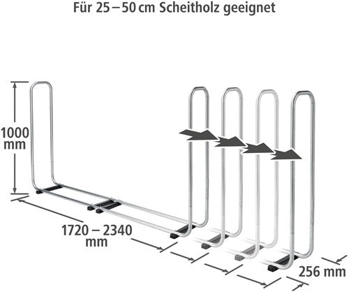 Wolfcraft – Brennholzregal – verstellbare Holzlagerung – Holzregal – Brennholzregal drinnen und draußen – Brennholzregal – Brennholzlagerung – 5122000