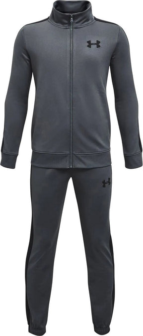 Under armour ua rival knit track suit-gry jongens trainingspak - pitch grijs - zwart 122