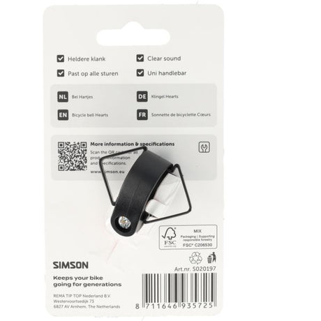 Simson fietsbel hartjes