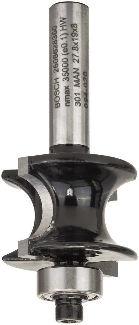Bosch - Halbhohlprofilfräser 8 mm, R1 6 mm, L 19 mm, G 63 mm