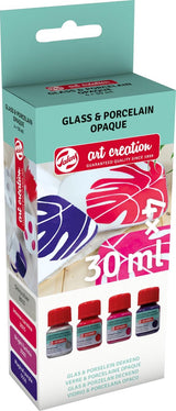 Talens Art creat.glass Porzellan opak 4 x30ml rosa silber