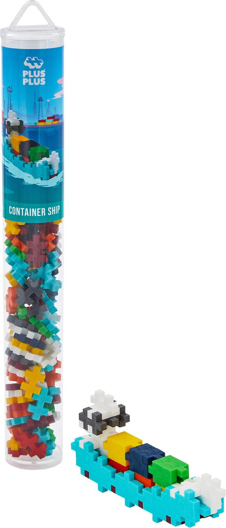 Plus-Plus Röhrencontainerschiff 100-teiliger Bausatz – 4286 – Konstruktionsspielzeug – Konstruktionsspielzeug – Set mit Bausteinen – ab 5 Jahren