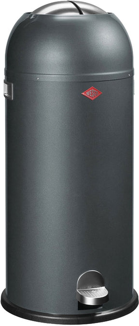 Wesco Kickmaster Maxi-Abfallbehälter | Treteimer | 40 Liter | Metall - Graphit | Mülleimer - hergestellt in Deutschland