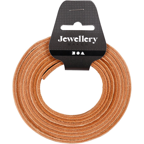 Creativ Company Lederband, B: 10 mm, Stärke 3 mm, natur, 2 m 1 Box