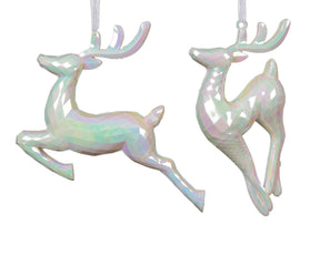 Decoris Weihnachtsanhänger Hirsch aus irisierendem Kunststoff 4x18x16cm