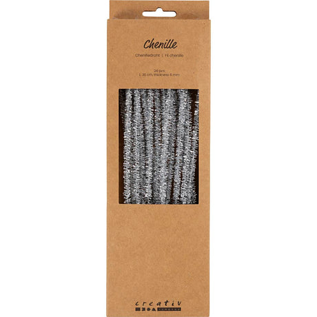 Kreativunternehmen https: www.cchobby.nl chenille-l-30-cm-thickness-6-mm-glitter-silver-24-piece-1-box