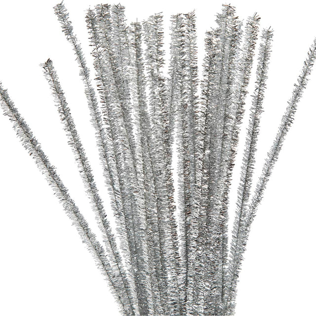 Kreativunternehmen https: www.cchobby.nl chenille-l-30-cm-thickness-6-mm-glitter-silver-24-piece-1-box